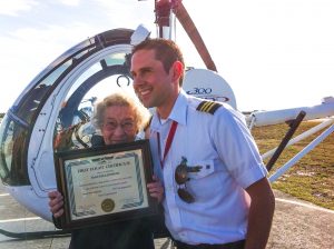 with helecopter pilot and certificate